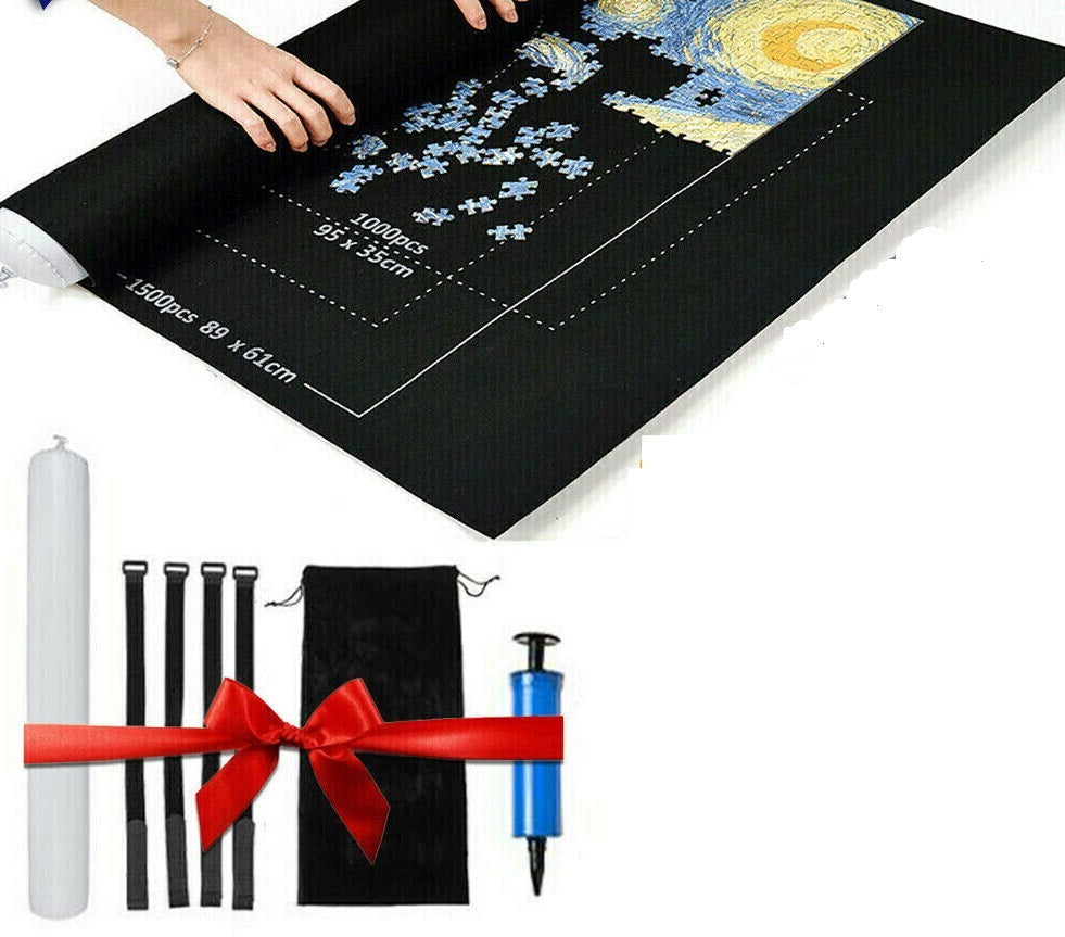 1500 PCS Jigsaw Puzzle Roll Mat Puzzle Storage Saver Pad Toys with Inflator Tool - Lets Party