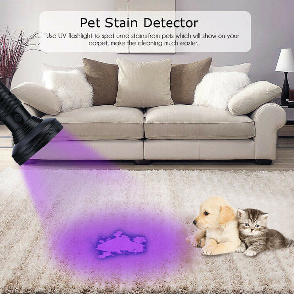 100 LED UV Flashlight Torch Light Lamp Ultraviolet Blacklight Aluminum 395 nM - Lets Party