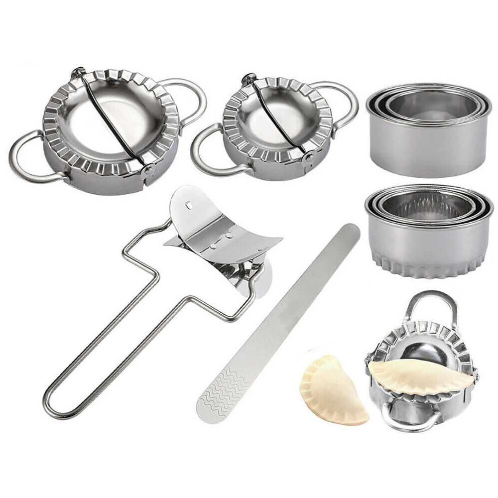 10 Dumpling Maker Stainless Steel Dough Press Pie Ravioli Making Mold Mould Tool - Lets Party