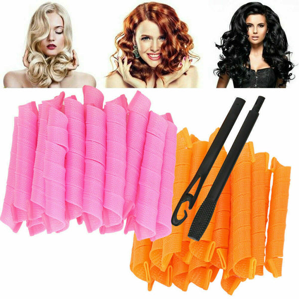 New 40PCS 50cm Magic Hair Curlers Curl Formers Spiral Ringlets Leverage Rollers - Lets Party