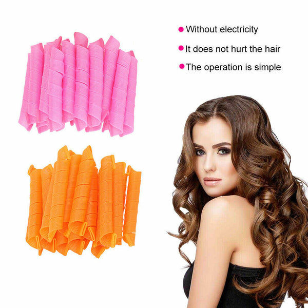 New 40PCS 50cm Magic Hair Curlers Curl Formers Spiral Ringlets Leverage Rollers - Lets Party