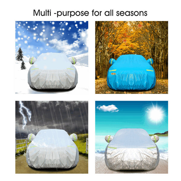 3XXL 3Layer Aluminiu Waterproof Outdoor Car Cover Double Thick Rain UV Resistant - Lets Party