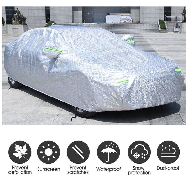 3XXL 3Layer Aluminiu Waterproof Outdoor Car Cover Double Thick Rain UV Resistant - Lets Party