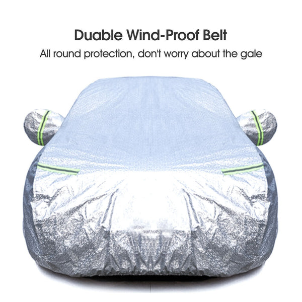 3XXL 3Layer Aluminiu Waterproof Outdoor Car Cover Double Thick Rain UV Resistant - Lets Party