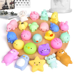 50PCS Cute Animal Squishies Kawaii Mochi Squeeze Toys Stretch Stress Squishy