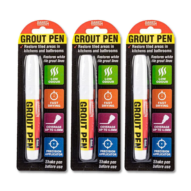3x Tile Repair Pen Wall-Gap Refill Grout Refresher Marker Bathroom Cleaner new - Lets Party