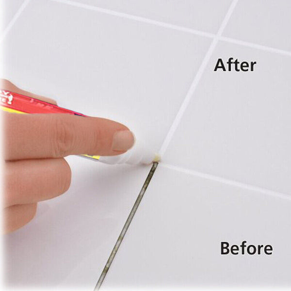 3x Tile Repair Pen Wall-Gap Refill Grout Refresher Marker Bathroom Cleaner new - Lets Party