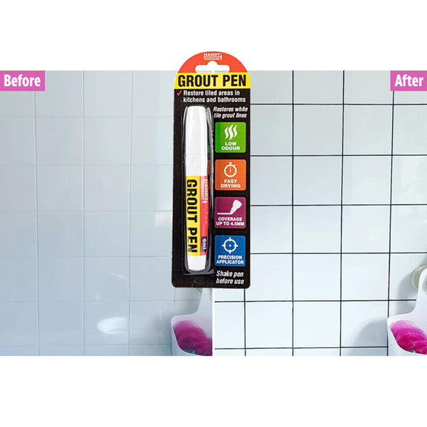 3x Tile Repair Pen Wall-Gap Refill Grout Refresher Marker Bathroom Cleaner new - Lets Party