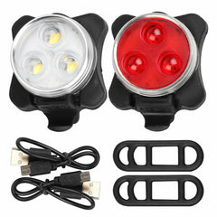 Waterproof Bicycle Bike Front Rear Tail Light Lamp USB Rechargeable Headlight AU
