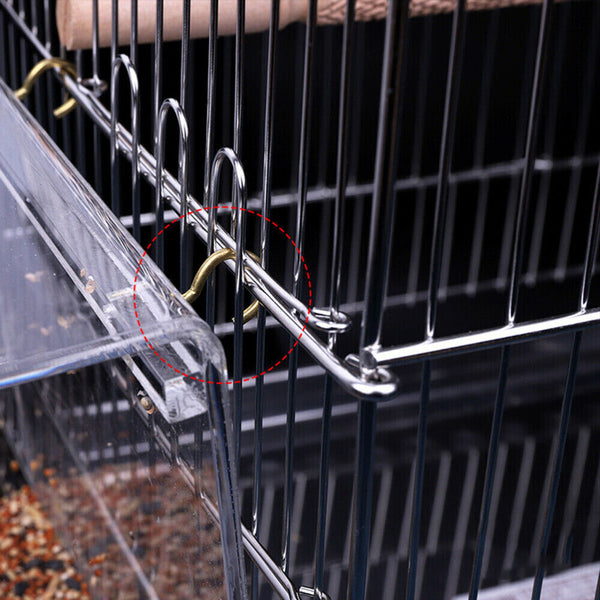 AU Acrylic Automatic Parrot Feeder No Mess Bird Cage Seed Feeding Container Box - Lets Party