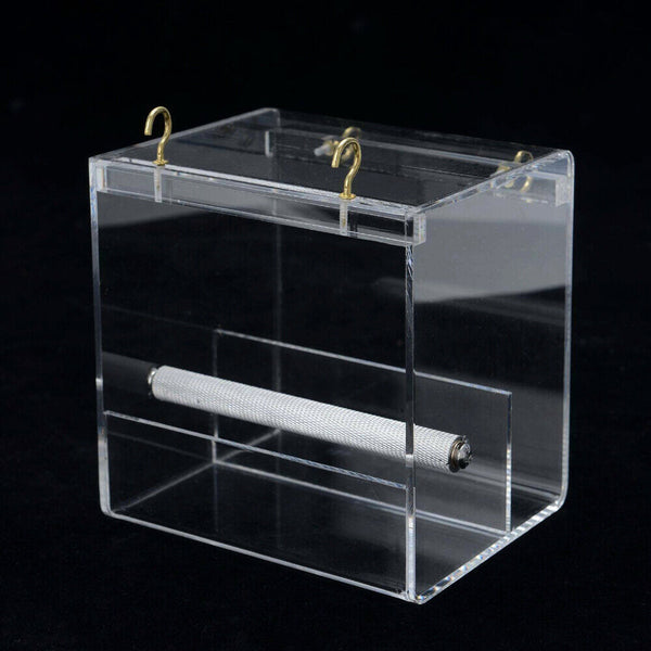 AU Acrylic Automatic Parrot Feeder No Mess Bird Cage Seed Feeding Container Box - Lets Party
