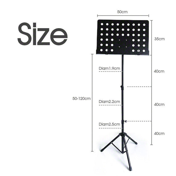 Heavy Duty Large Metal Adjustable Music Conductor Folding Music Sheet Stand AU - Lets Party