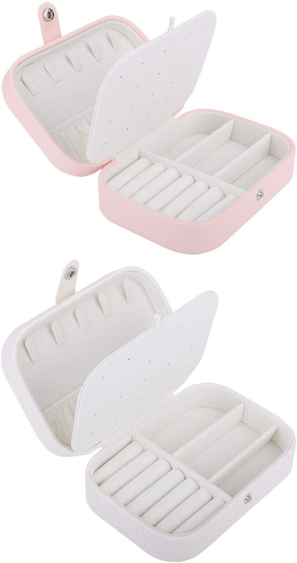 Lady Portable Jewellery Box Travel Ornaments Ring Storage Organizer Makeup Case - Lets Party
