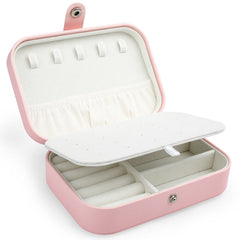 Lady Portable Jewellery Box Travel Ornaments Ring Storage Organizer Makeup Case