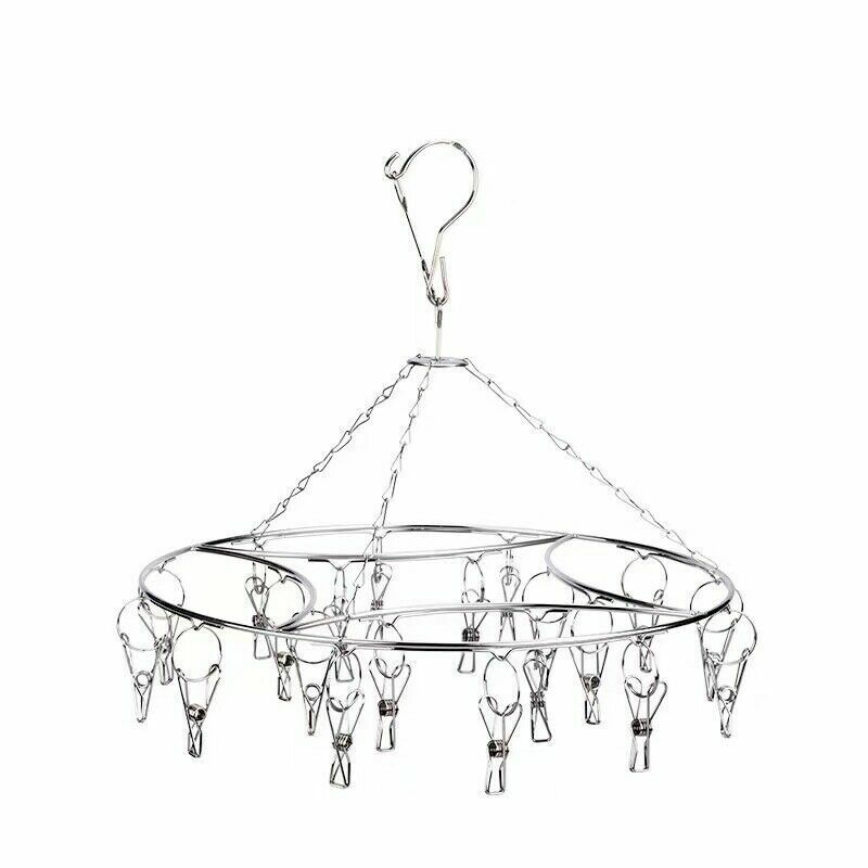 32Pegs Stainless Steel Laundry Sock Underwear Clothes Dryer Rack Hanger - Lets Party