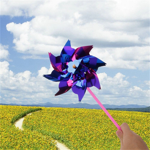 100X Plastic Windmill Pinwheel Wind Spinner Kids Toy Lawn Garden Party Decor - Lets Party