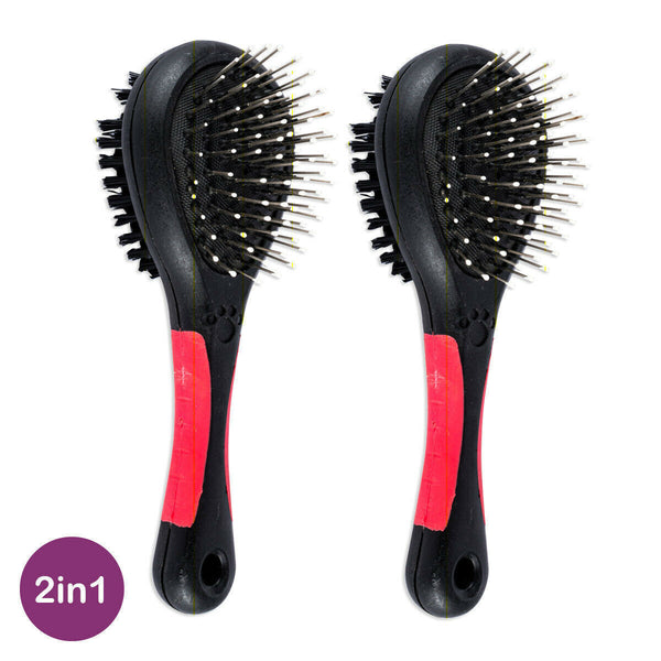 2PCS Grooming Brush Double Sided Detangle Remove Loose Fur 17.5cm - Lets Party