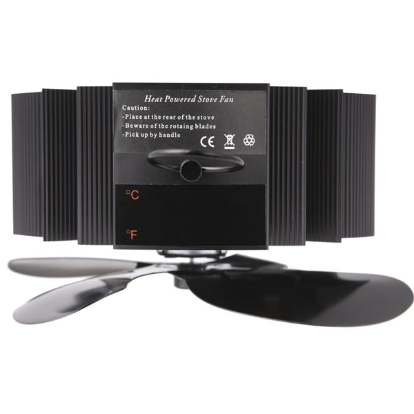 6 Blades Fireplace Stove Fan Heat Cocoon Self-Powered Wood Top Burner Eco Heater - Lets Party