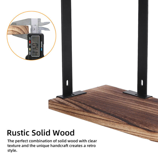 3 Tier Corner Shelf Wooden Storage Display Holder Floating Shelves Plants Rack - Lets Party