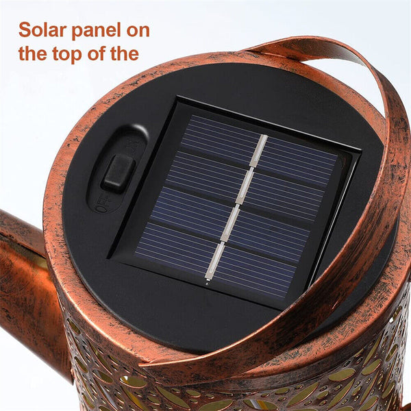 LED Watering Can String Light Solar Powered Outdoor Art Garden Path Lamp Stand - Lets Party