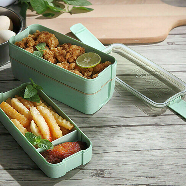 900ml 3-Layer Bento Box Students Lunch Box Eco-Friendly Leakproof Food Container - Lets Party