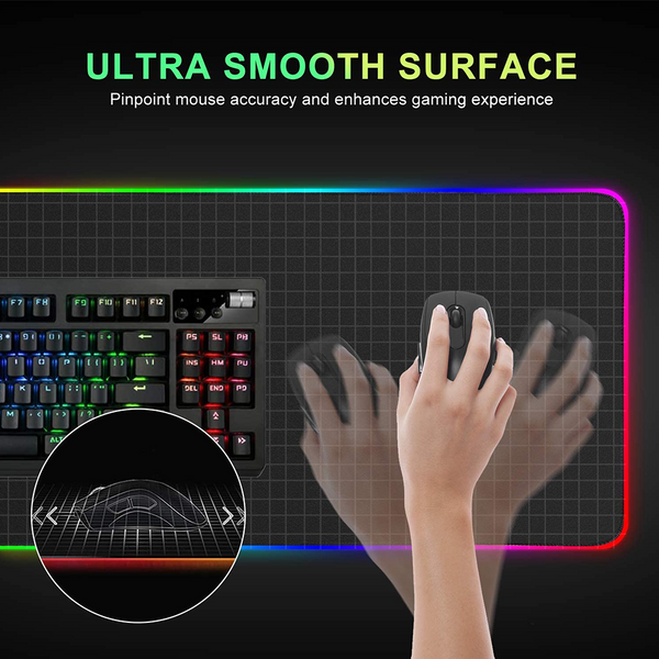 LED Gaming Mouse Pad Large RGB Extended Mousepad Keyboard Desk Anti-slip Mat 800*300mm - Lets Party