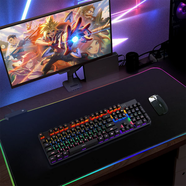 LED Gaming Mouse Pad Large RGB Extended Mousepad Keyboard Desk Anti-slip Mat 800*300mm - Lets Party