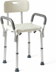 Aluminum Adjustable Medical Shower Aid Chair Bathtub Bath Seat Stool Arms Back