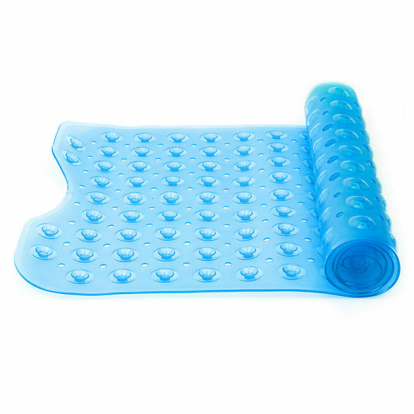Non-Slip Bath Shower Mat Rubber Sucker Bathtub Children Blue Large 100x40cm AU - Lets Party