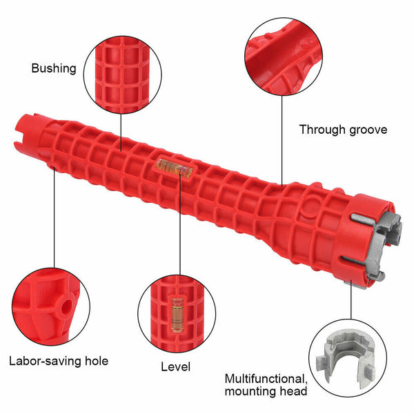 8 In 1 Home Sink Basin Wrench Faucet Install Tap Spanner Repair Tool Adjustable - Lets Party