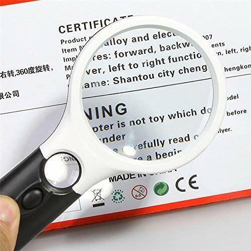 45X Handheld Magnifier Reading Magnifying Glass Jewelry Loupe With 3LED Light - Lets Party