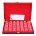 100X Coin Capsules Holder Red Wooden Storage Box Display Container Case AU - Lets Party
