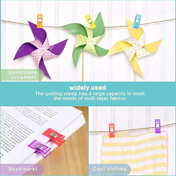 50-200Pcs Wonder Clips Quilting Clamps Craft Knitting Fabric Crochet Pins - Lets Party
