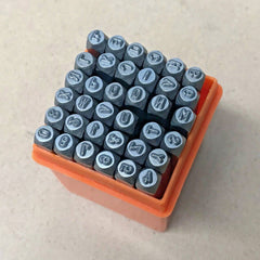 3mm Letter Number Punch Set Stamp Hardened Ball Bearing Steel Metal Marking 37Pc