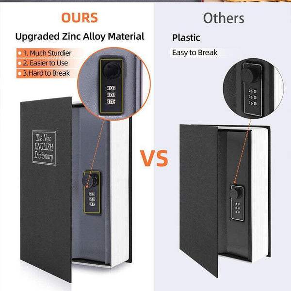 Dictionary Book Secret Hidden Security Safe Lock Cash Money Jewellery Locker - Lets Party