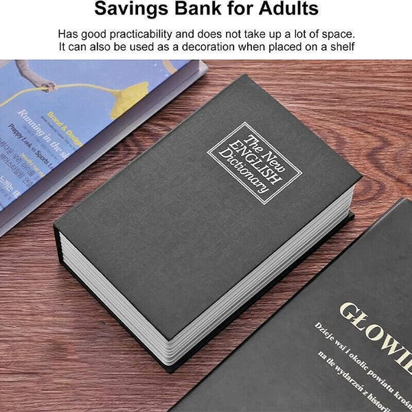 Dictionary Book Secret Hidden Security Safe Lock Cash Money Jewellery Locker - Lets Party