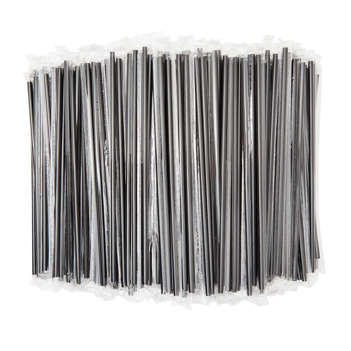 Black Drinking Straw Party Cocktail Plastic Disposable Straws Individual Package - Lets Party