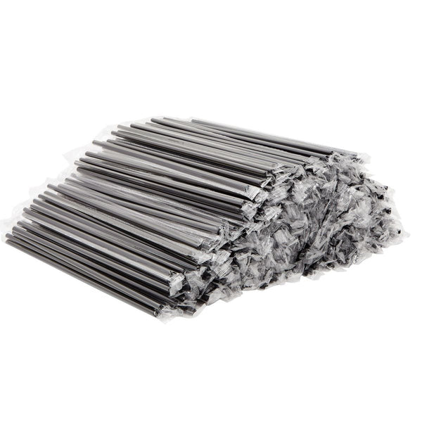 Black Drinking Straw Party Cocktail Plastic Disposable Straws Individual Package - Lets Party