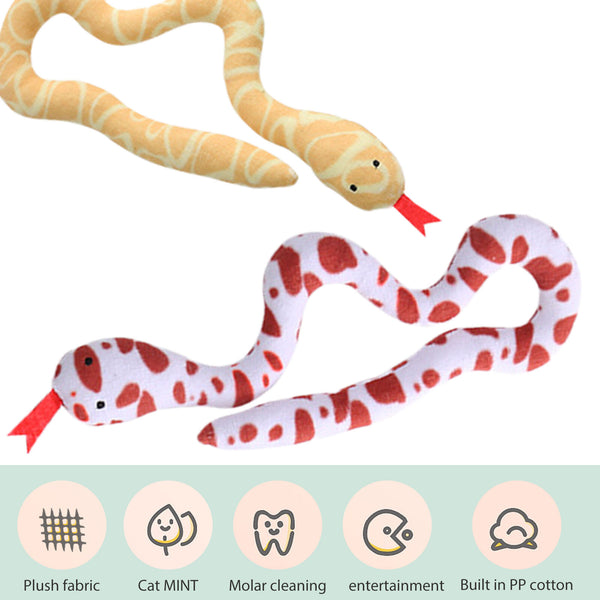 Pet Cat Toy Catnip Snake Plush Toys Cats Chewing Interactive Toy - Lets Party