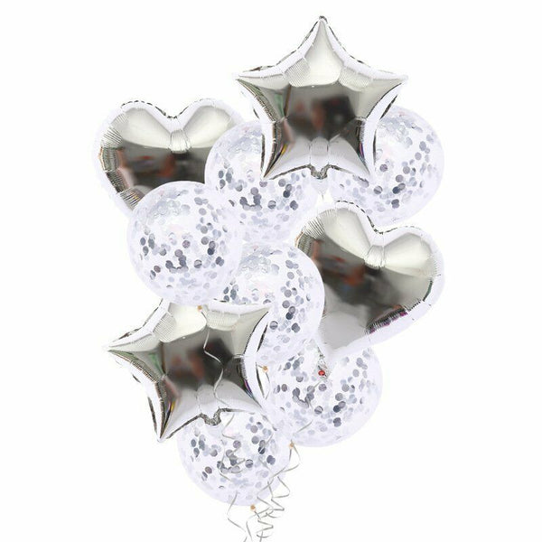 10-24pcs Balloon Set Foil Balloons Latex Confetti Balloon Party Birthday Wedding - Lets Party