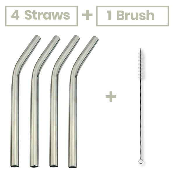 Thick Shake Milkshake Stainless Steel Straws Reusable Metal Drinking Straw Brush - Lets Party