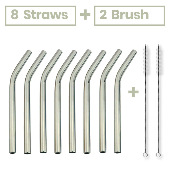 Thick Shake Milkshake Stainless Steel Straws Reusable Metal Drinking Straw Brush - Lets Party