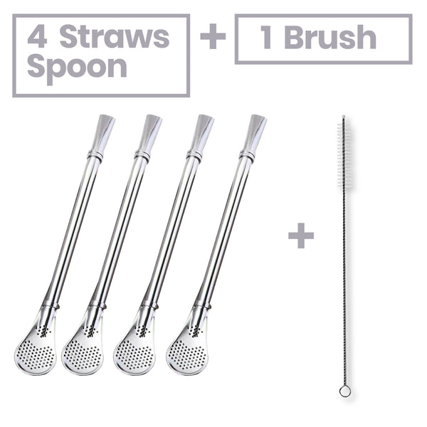 Thick Shake Milkshake Stainless Steel Straws Reusable Metal Drinking Straw Brush - Lets Party
