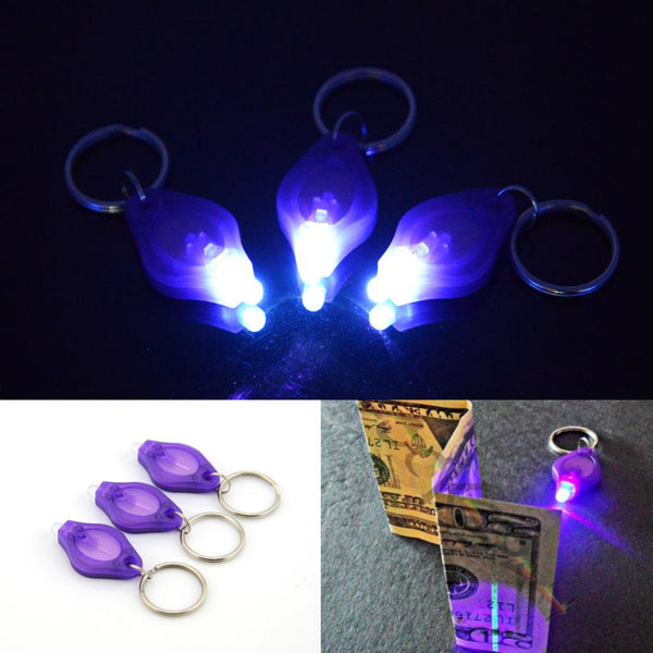 LED UV Purple Light Keyring Key Ring Chain Torch Light Battery Operated - Lets Party