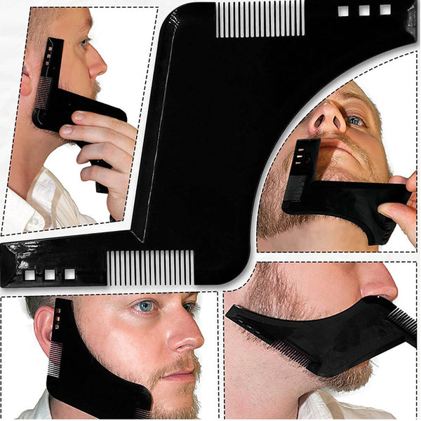 2020 Beard Styling Shaping Template Comb Tool Symmetry Trimming Shaper Stencil - Lets Party