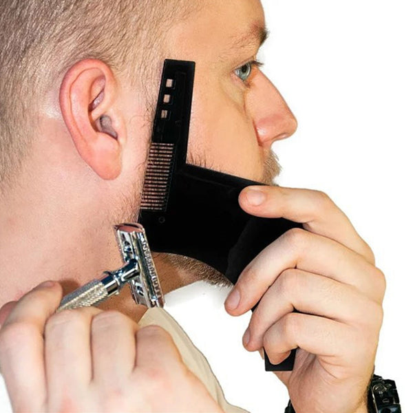 2020 Beard Styling Shaping Template Comb Tool Symmetry Trimming Shaper Stencil - Lets Party