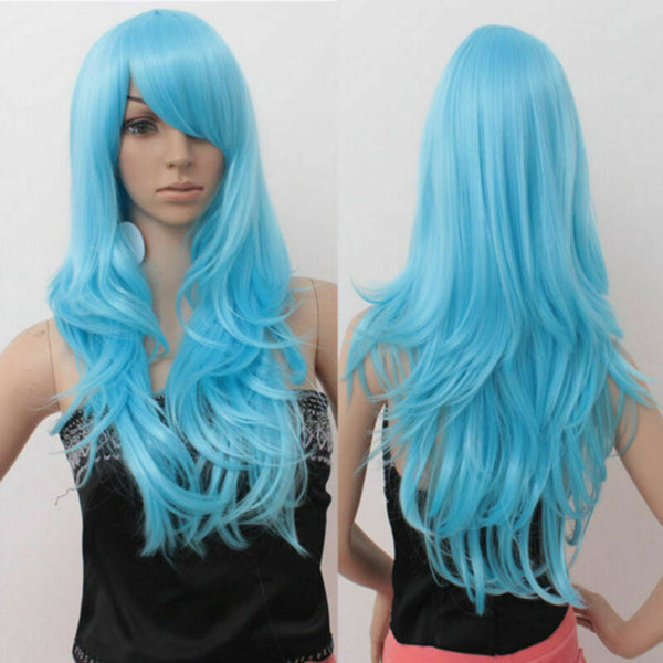 Womens 70cm Long Wavy Curly Hair Synthetic Cosplay Full Wig Wigs Party - Lets Party