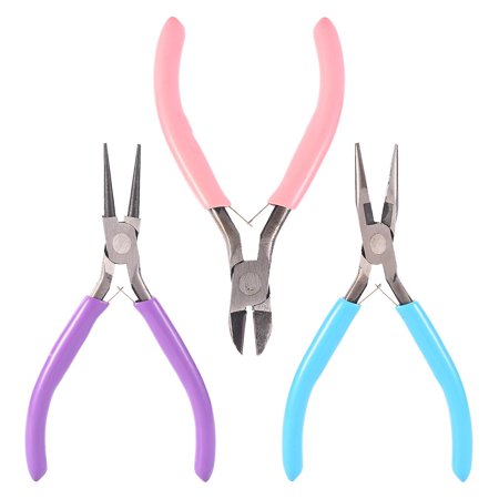 3x Beading Jewelry Making Tools Wire Cutter Mini Pliers Set Jewellery Repair Kit - Lets Party