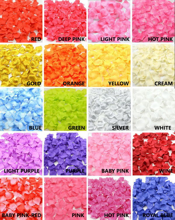 144pcs Artificial Silk Petals Flowers Rose Wedding Flower Girl Basket Decoration - Lets Party
