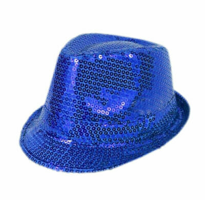FEDORA Trilby Hat Cap Glitter Sequin Sequinned Dance Party Costume MJ Jazz Hats - Lets Party